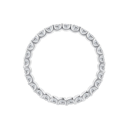 S925 Sterling Silver 2.0mm Moissanite Ring Size 9 for Women