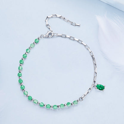 925 Sterling Silver Bracelet with Pavé Setting CZ - 210mm - for Women