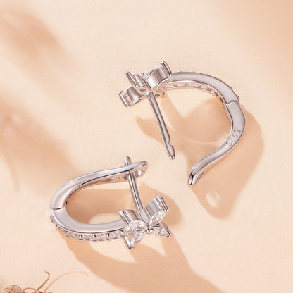 925 Sterling Silver White Gold Plated CZ Earrings for Women