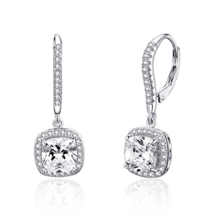 925 Sterling Silver Plated Gold Pavé Setting CZ Earrings for Women