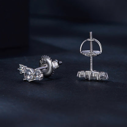 925 Sterling Silver Moissanite 0.01 Carat Earrings Size 4*9mm for Women