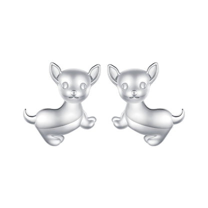 925 Sterling Silver Earrings Plated Platinum 10*12mm for Women