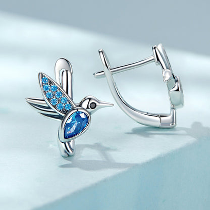925 Sterling Silver Earrings with Pavé Setting and Oxidized Finish for Women