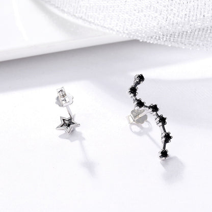 925 Sterling Silver Earrings with Pavé Setting CZ - 2.3cm Height