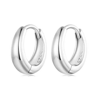 925 Sterling Silver 12*3mm Platinum Plated Earrings