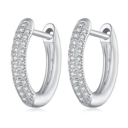 925 Sterling Silver Pavé Setting CZ Earrings for Women