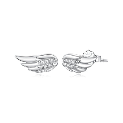 925 Sterling Silver White Gold Plated CZ Pavé Set 0.4x0.9 cm Earrings for Women