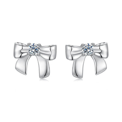 925 Sterling Silver Moissanite Earrings 0.3 cm for Women