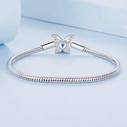 925 Sterling Silver Moonstone Bracelet 17.0 cm Pavé Setting for Women