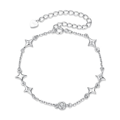 925 Sterling Silver 15+6cm Pavé Setting CZ Bracelet for Women