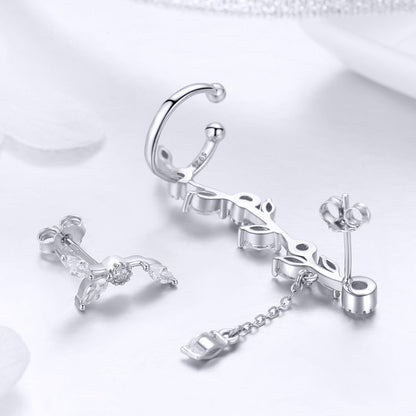 925 Sterling Silver Earrings with Platinum Plating and CZ for Women