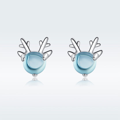 925 Sterling Silver Transparent Glass Earrings