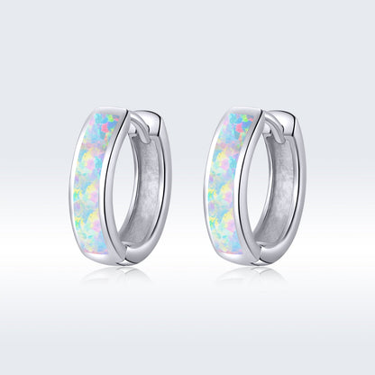 925 Sterling Silver Opal Earrings for Women