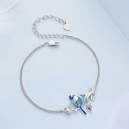 925 Sterling Silver Enamel Bracelet with Pavé Setting CZ