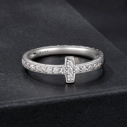 925 Sterling Silver Moissanite Ring in Size 6