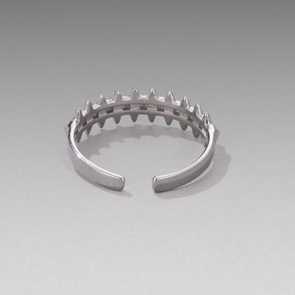 925 Sterling Silver + Plated White Gold 0.24cm Ring for Women