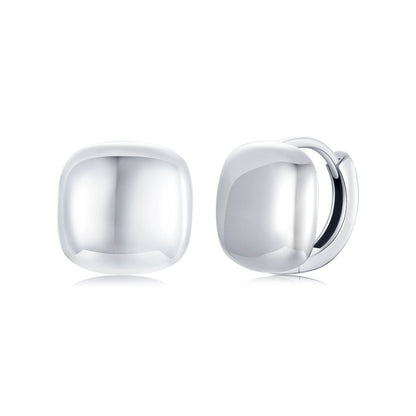 925 Sterling Silver Plated White Gold 10mm Earrings for Women