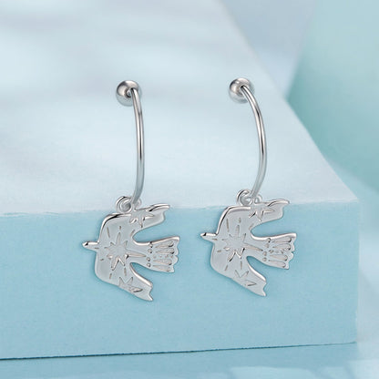 925 Sterling Silver Earrings with Pavé Setting CZ and White Gold Plating for Women