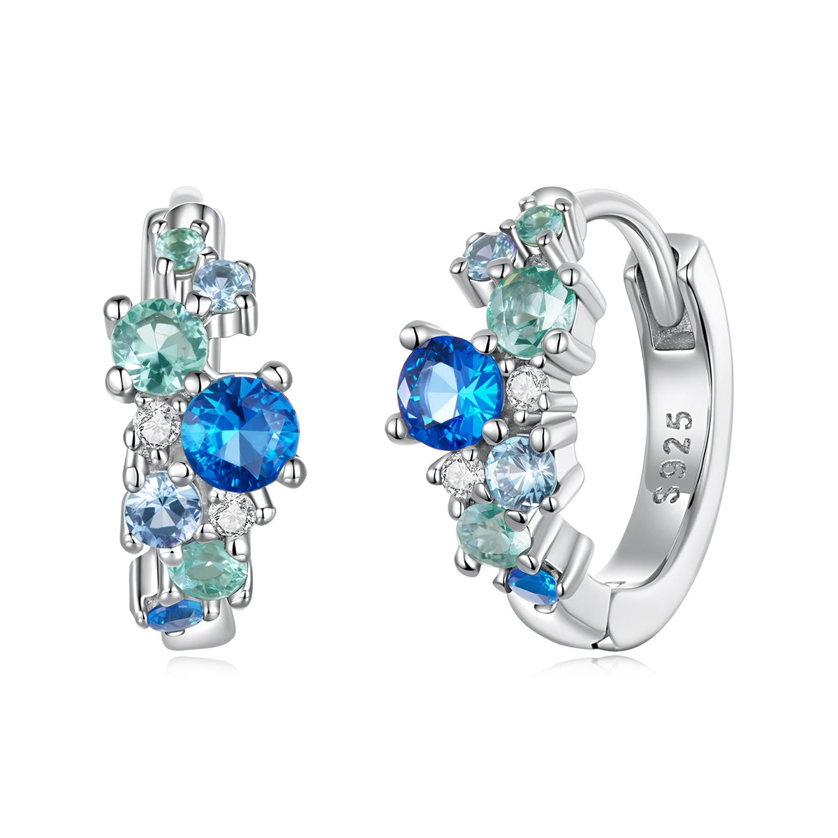 925 Sterling Silver White Gold Plated Transparent Glass CZ Synthetic Spinel 3ct Moissanite Earrings for Women