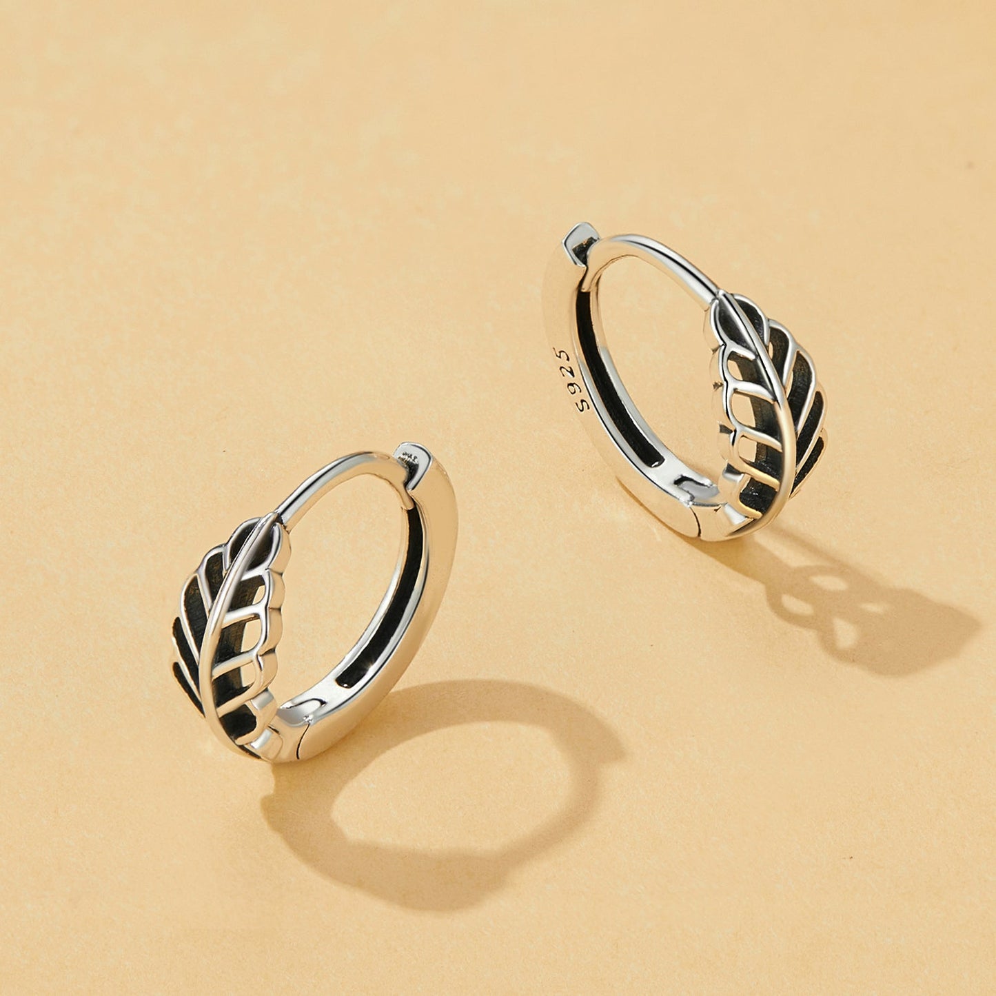 925 Sterling Silver Oxidized Earrings 12*5mm