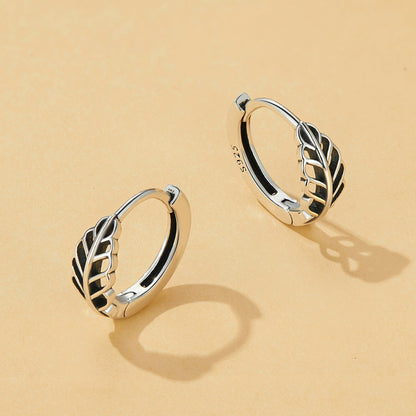 925 Sterling Silver Oxidized Earrings 12*5mm