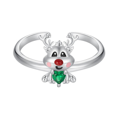 925 Sterling Silver Enamel Pavé CZ Ring