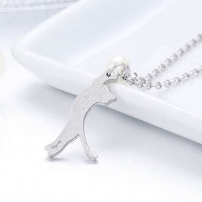 925 Sterling Silver 0.6 Carat Pearl Necklace for Women