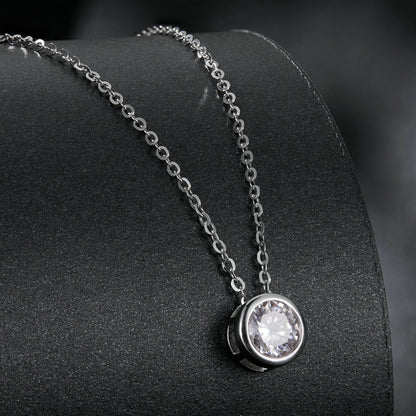S925 Sterling Silver Moissanite Necklace 400mm with 1ct Moissanite for Women