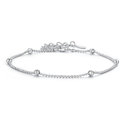 925 Sterling Silver & Plated White Gold Bracelet with Adjustable Length