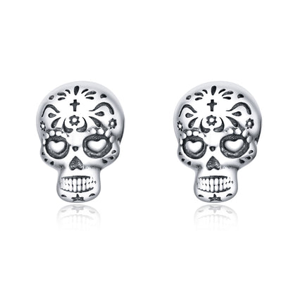 S925 Oxidized Silver Earrings Size 1*0.7cm for Women