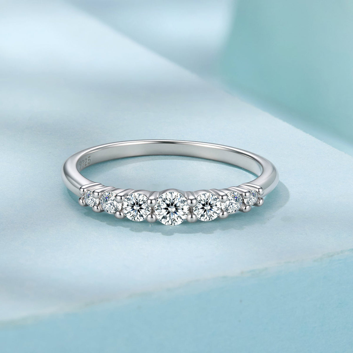 925 Sterling Silver White Gold Plated CZ Size 6 Ring for Women