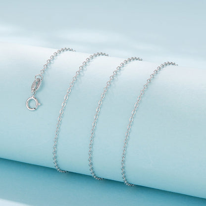 925 Sterling Silver + Plated White Gold Necklace 40cm for Women