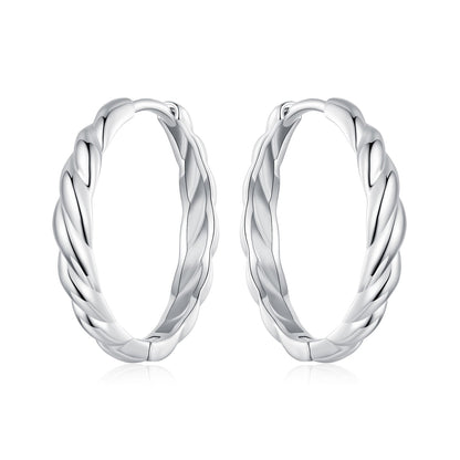 925 Sterling Silver Plated White Gold Earrings for Women - Size 11*3mm