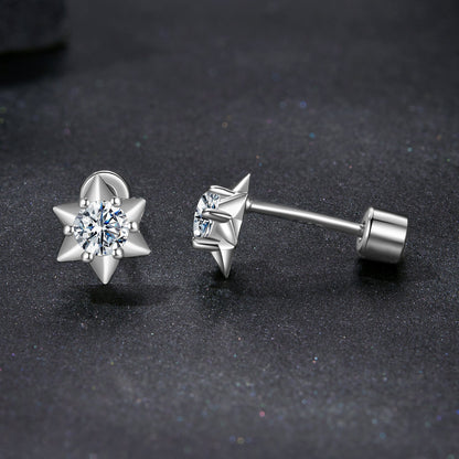 925 Sterling Silver Moissanite 0.10 Carat Earrings for Women