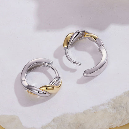 925 Sterling Silver Earrings with Plated White Gold and Gold for Women