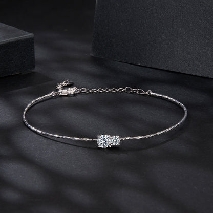 925 Sterling Silver 0.2 Carat Genuine Moissanite Bracelet for Women