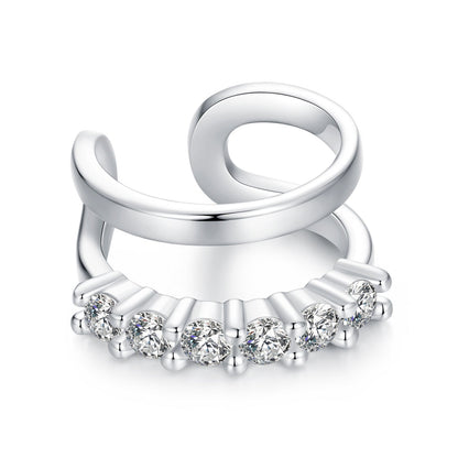 925 Sterling Silver Earrings with Pavé Setting CZ in Platinum