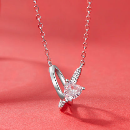 925 Sterling Silver White Gold Plated 40+5cm Necklace with Pavé CZ for Women