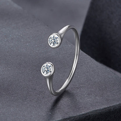 925 Sterling Silver Moissanite Ring Size E