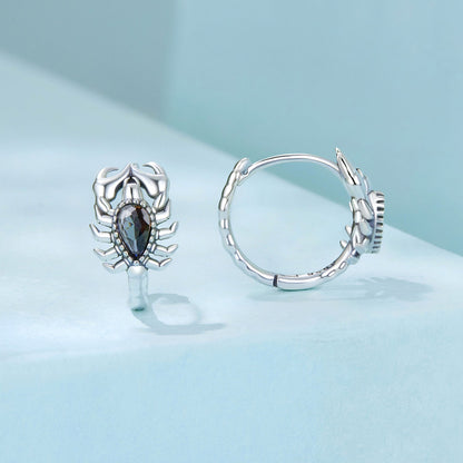 925 Sterling Silver Earrings with Transparent Glass - 13*8mm for Women