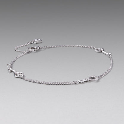 925 Sterling Silver White Gold Plated 21cm Pavé CZ Bracelet for Women