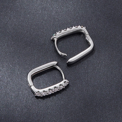925 Sterling Silver Moissanite Earrings 1.4cm for Women