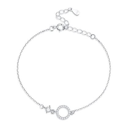 925 Sterling Silver Adjustable Bracelet with Pavé Set CZ for Women