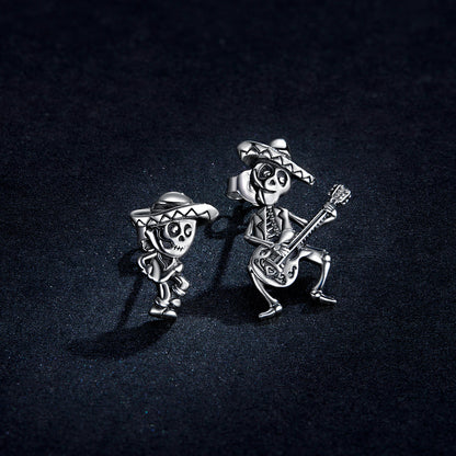 S925 Oxidized Silver Earrings Size 1.5*1cm, 2.4*1.3cm for Women