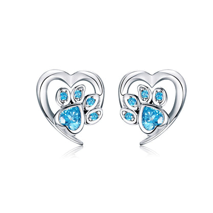 925 Sterling Silver Earrings with Pavé Setting CZ, 0.9cm for Women