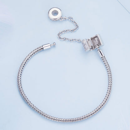 925 Sterling Silver Bracelet 17cm with Pavé Setting CZ for Women