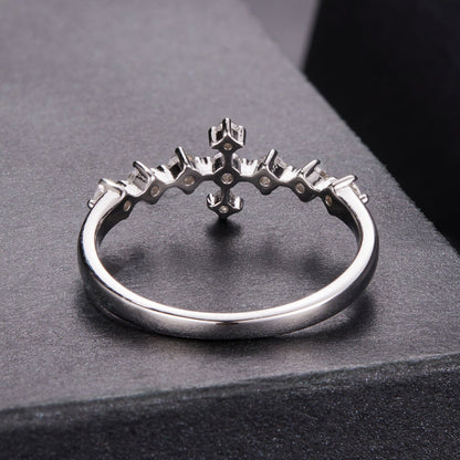 925 Sterling Silver Moissanite 0.15-0.20 Carat Ring for Women, Size 6