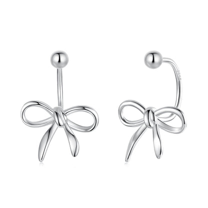 925 Sterling Silver Earrings with White Gold Plating - 1.0*1.3 cm
