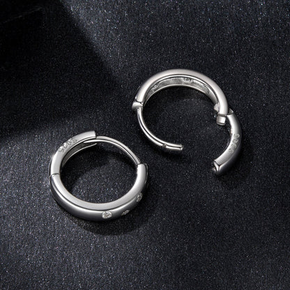 925 Sterling Silver Moissanite Earrings for Women - White Gold Plated