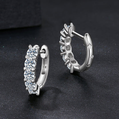 925 Sterling Silver Moissanite Earrings 1.3cm for Women